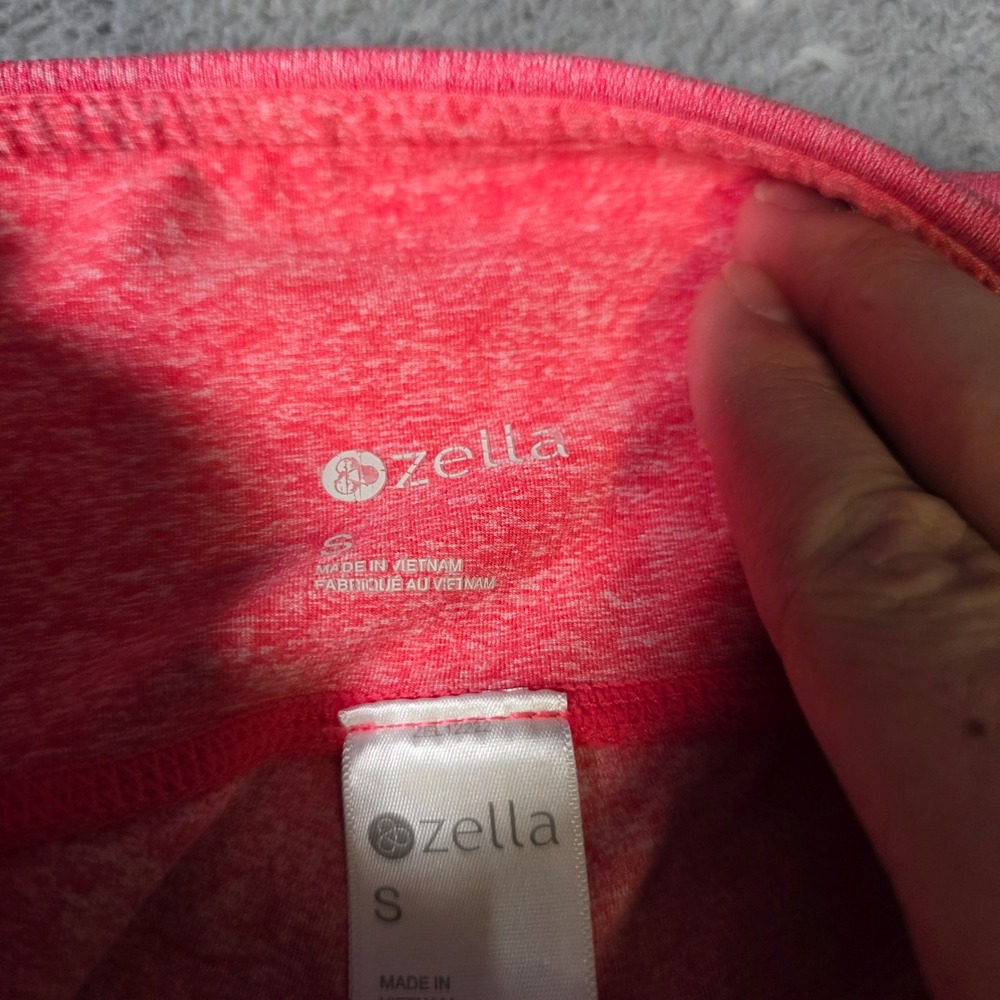 Zella Womens S Leggings Coral Pink Heathered High Waist Front Pocket Activewear - Picture 6 of 9